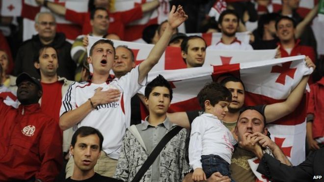 Georgia football fans at a match