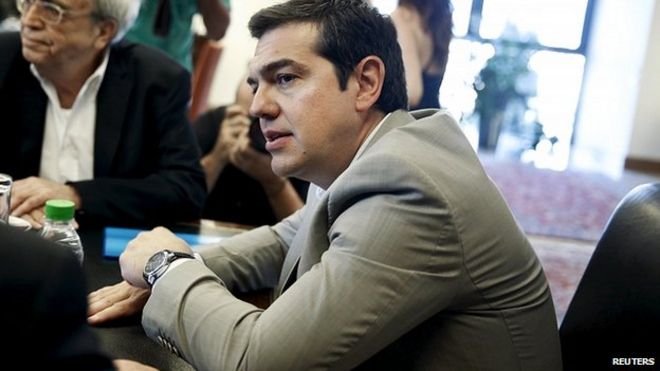 Greek Prime Minister Alexis Tsipras in meeting at Ministry of Culture in Athens. 2 June 2015
