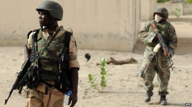 Nigerian troops in Maiduguri