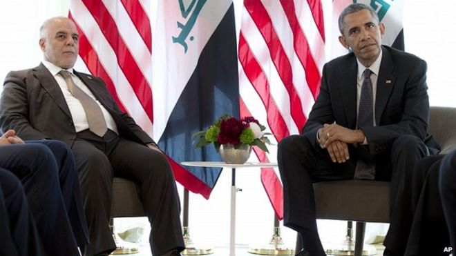 President Obama met Mr Abadi at a summit of G7 nations at Schloss Elmau. 8 June 2015