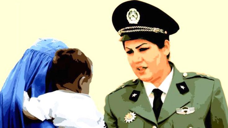 Portrait of Afghan policewoman Fariba Hamid