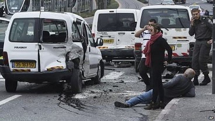 Scene of van attack in Jerusalem (05/11/14)