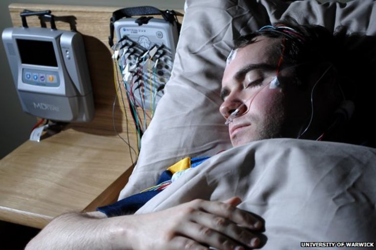 Man taking part in a sleep study