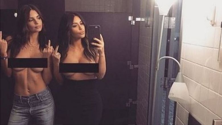 Emily Ratajkowski and Kim Kardashian