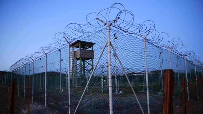 Chain link face at Guantanamo Bay