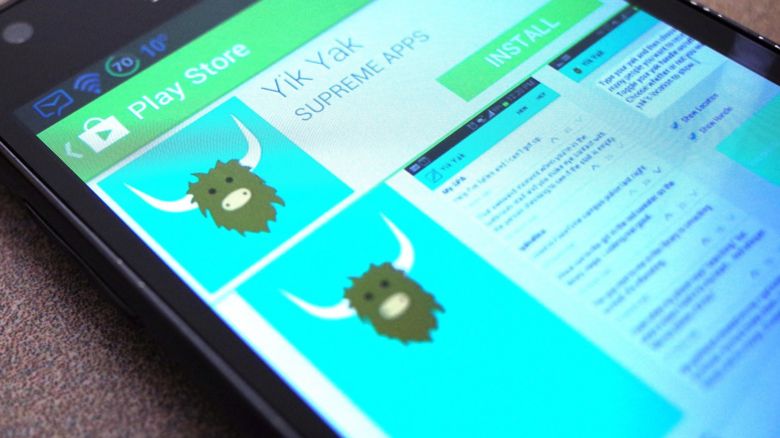 Yik Yak app on a mobile phone