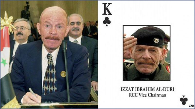 Al-Douri in 2002 and in the US pack of cards of wanted Iraqi leaders