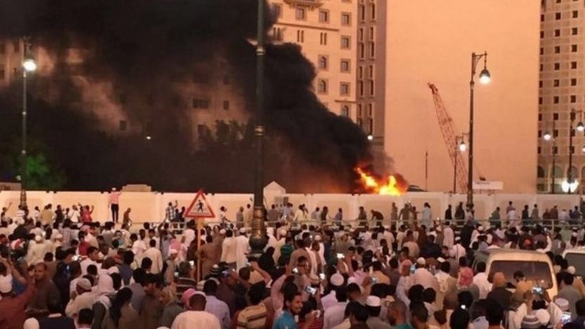 Bomb blast site in Medina, 4 July