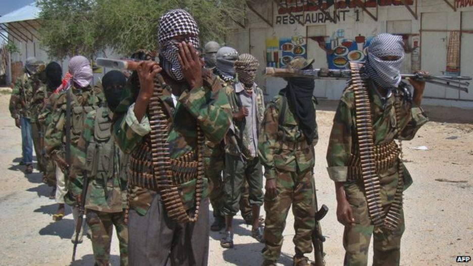 al-Shabab militants in Mogadishu 5 March 2012