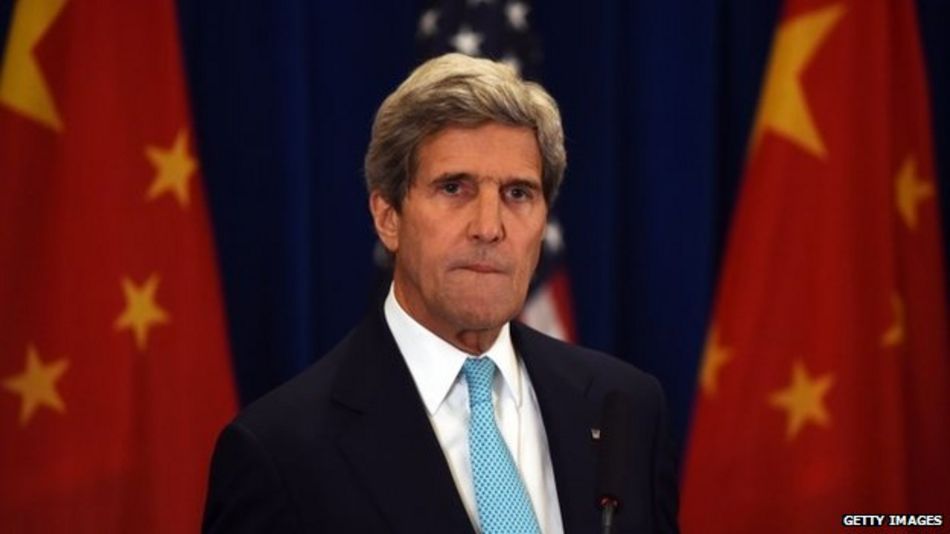 US Secretary of State John Kerry listens to a question at a press conference following the end of talks at the US-China Strategic and Economic Dialogue, in Beijing 10 July 2014