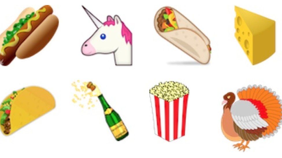 New emojis including, hot dog, taco and unicorn