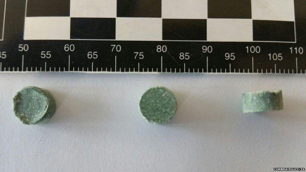 Pills seized by police from the Kendal Calling festival