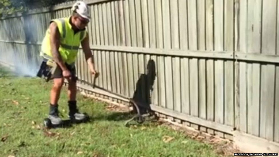 The Aussie Tradesman Using His Hoverboard To Carry Out Work Bbc Newsbeat