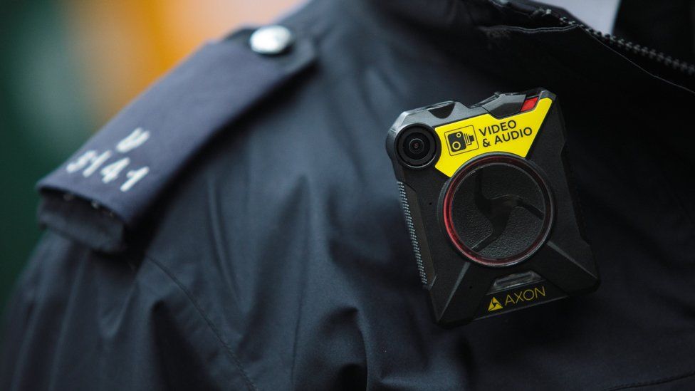 A body camera on a British police officer