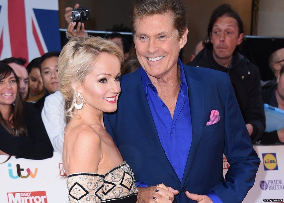 The Hoff with his girlfriend Hayley Roberts