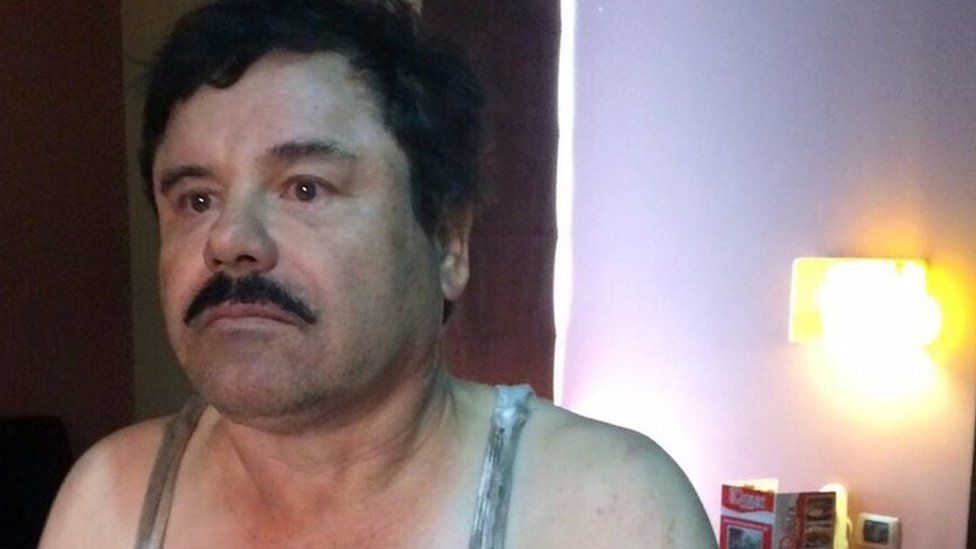 Mexican authorities released this photo of Joaquin Guzman after his arrest in a hotel room