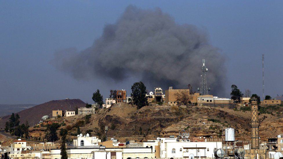 Yemen crisis Sanaa hit by deadly air strikes BBC News