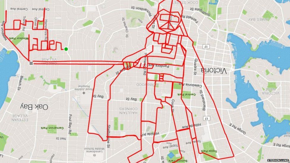 Strava artist draws pictures with his bike and GPS BBC Newsbeat