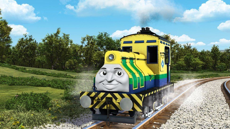 yellow train on thomas the tank engine