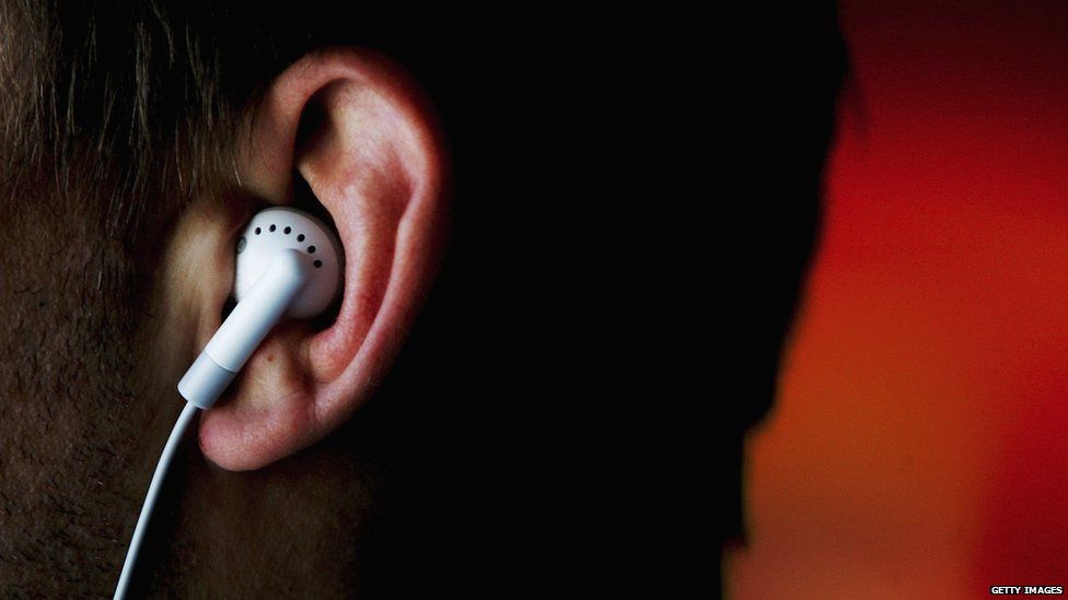Earphone in an ear