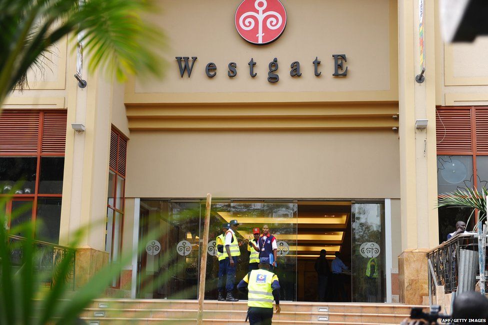 A picture taken on July 14, 2015 shows the entrance of the Westgate mall in Nairobi