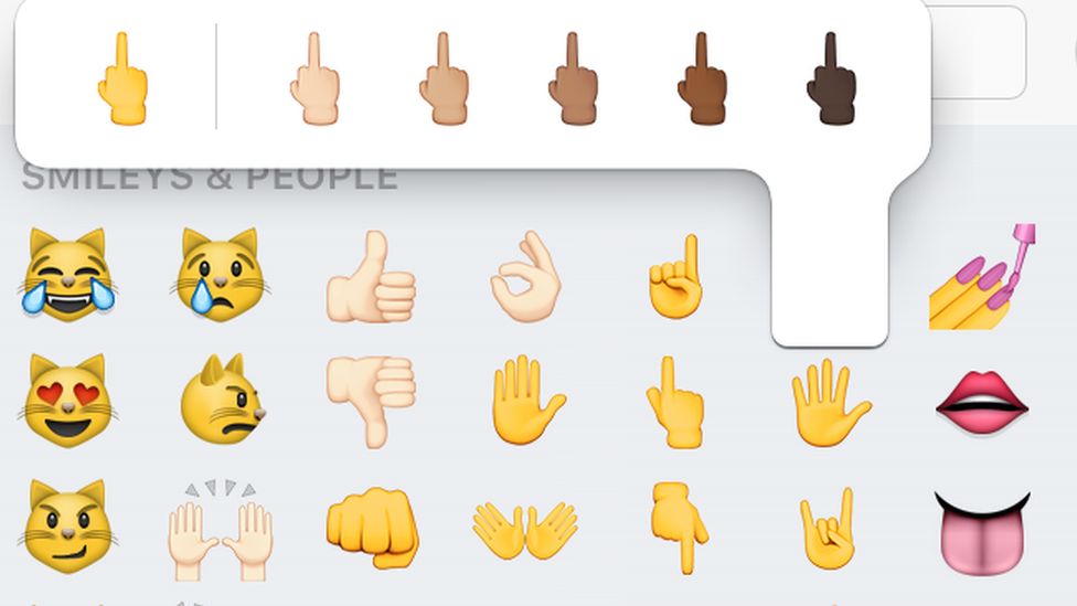 black middle finger emoji