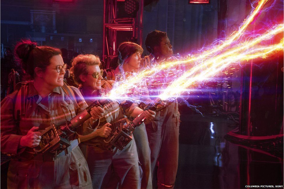 Melissa McCarthy, Kate McKinnon, Kristen Wiig and Leslie Jones in Ghostbusters