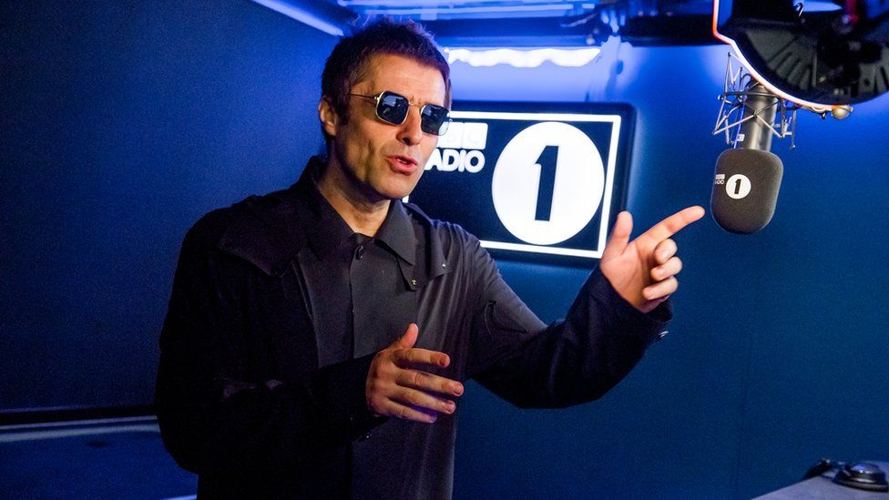 Liam Gallagher in the BBC Radio 1 studio