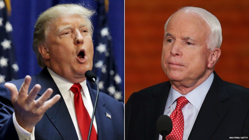 Donald Trump (left) and John McCain