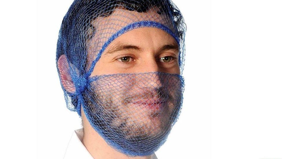 The type of beard nets worn by food workers