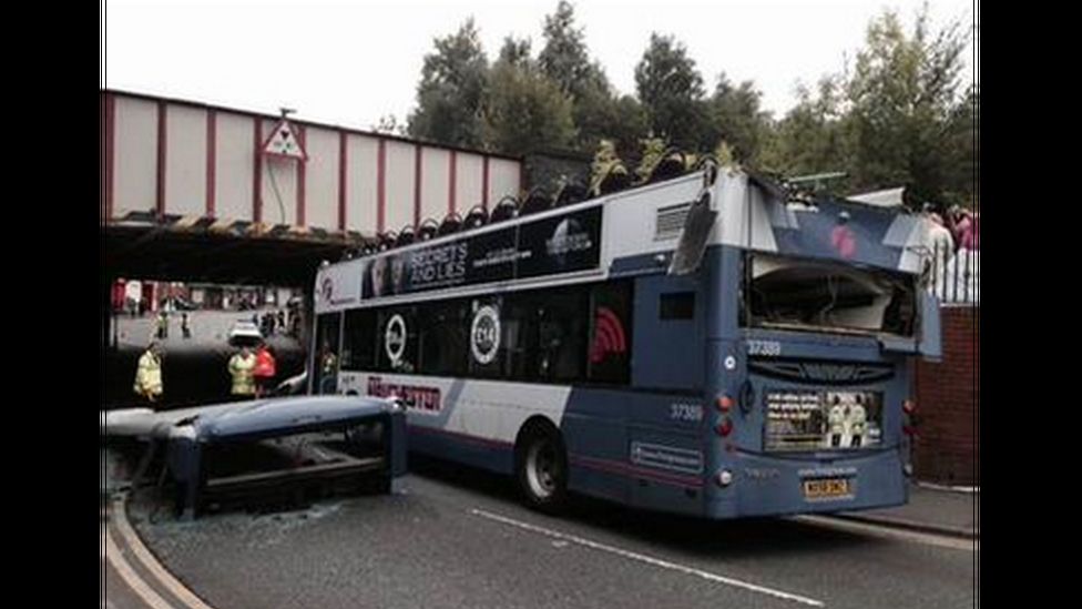 Rochdale Bus Crash Seventeen Hurt As Roof Shears Off Bbc News