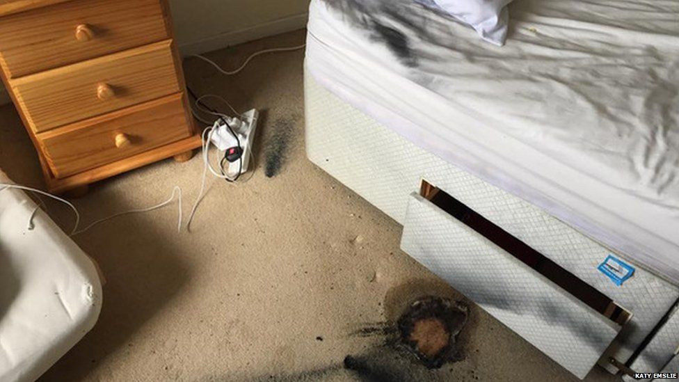 EE Phone Charger Explodes Babe Sustains Burns As Bedroom Floor Catches Fire BBC Newsbeat