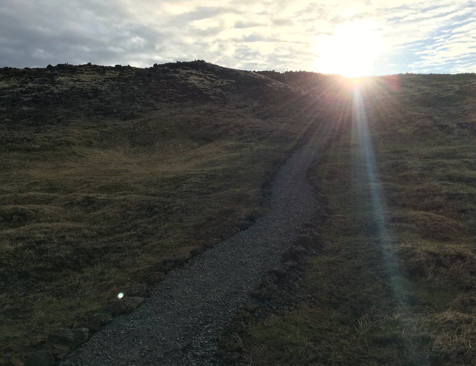 The path to the volcano