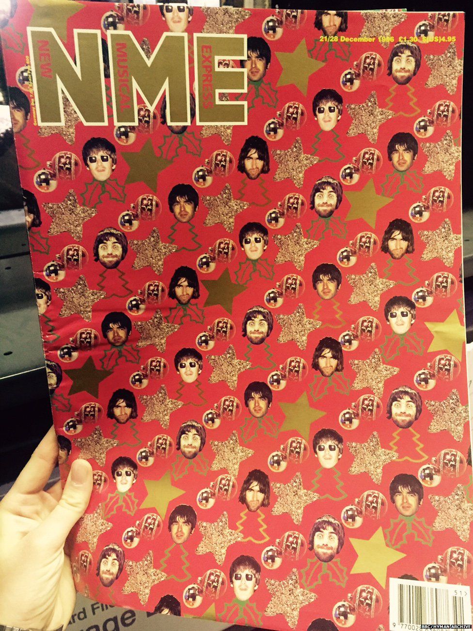 Liam Gallagher wrapping paper, NME 1996