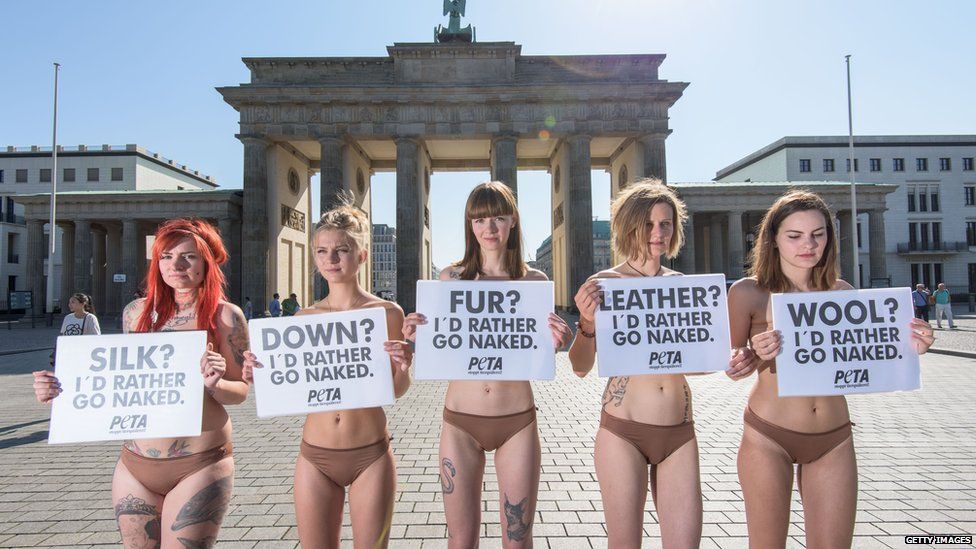 PETA supporters protesting in Germany
