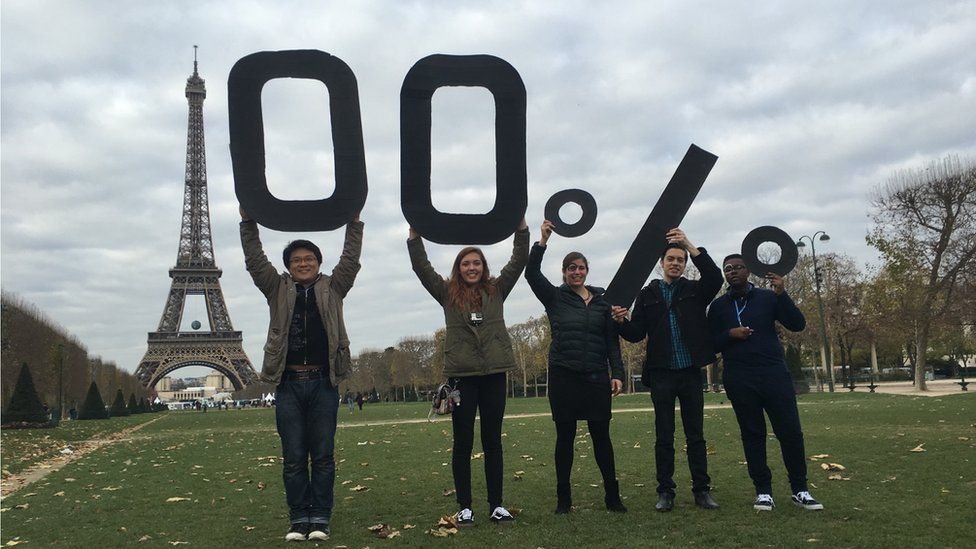 Victoria with other activists in Paris