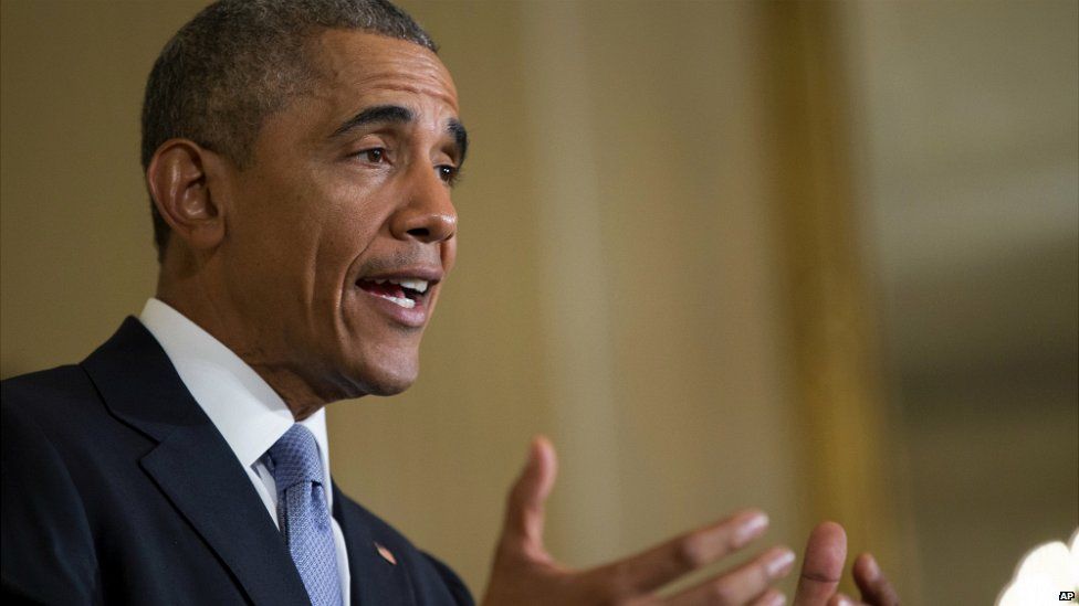 US President Barack Obama speaks during at the White House - 13 July 2015