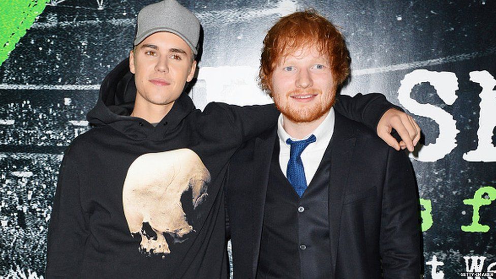 Justin Bieber and Ed Sheeran