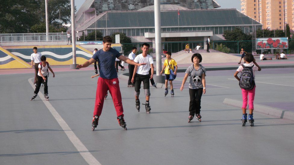 Rollerblading in Pyongyang