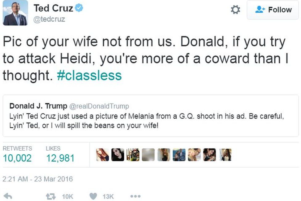 All The Things Ted Cruz Has Said About Trump Bbc News