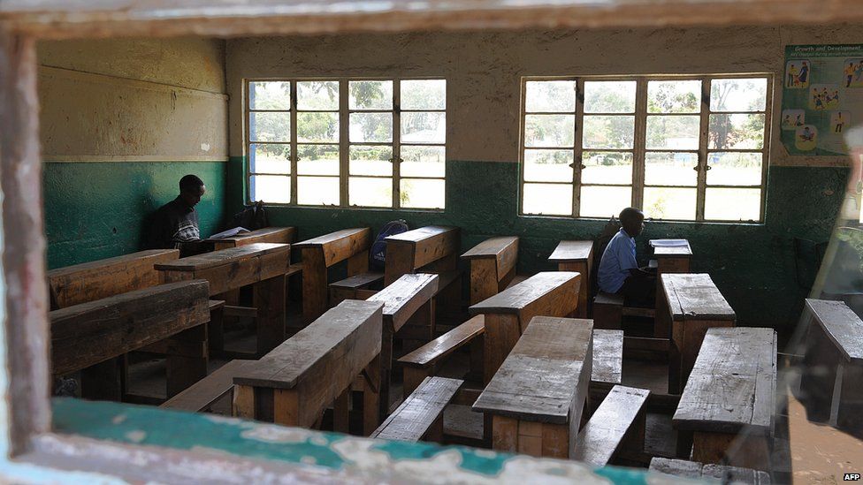 Kenyan classroom during a strike