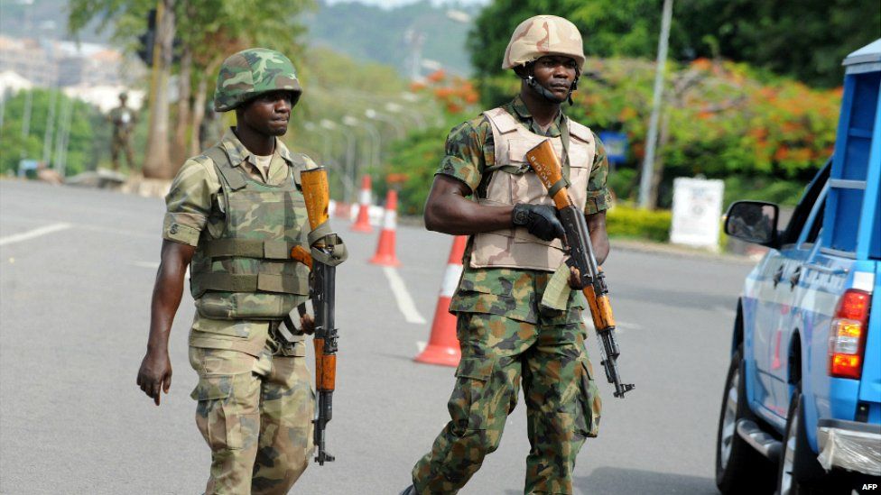 Soldiers on patrol in Abuja, Nigeria - 6 May 2014