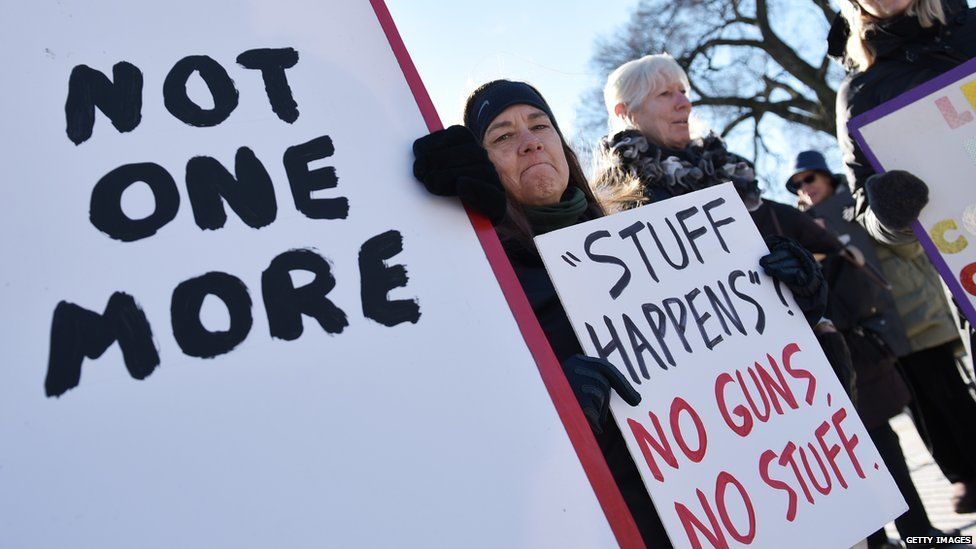 A protest against guns in America