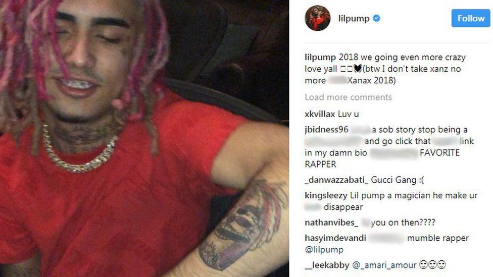 Rapper Lil Pump Says He S Not Taking Xanax In 2018 Bbc Newsbeat