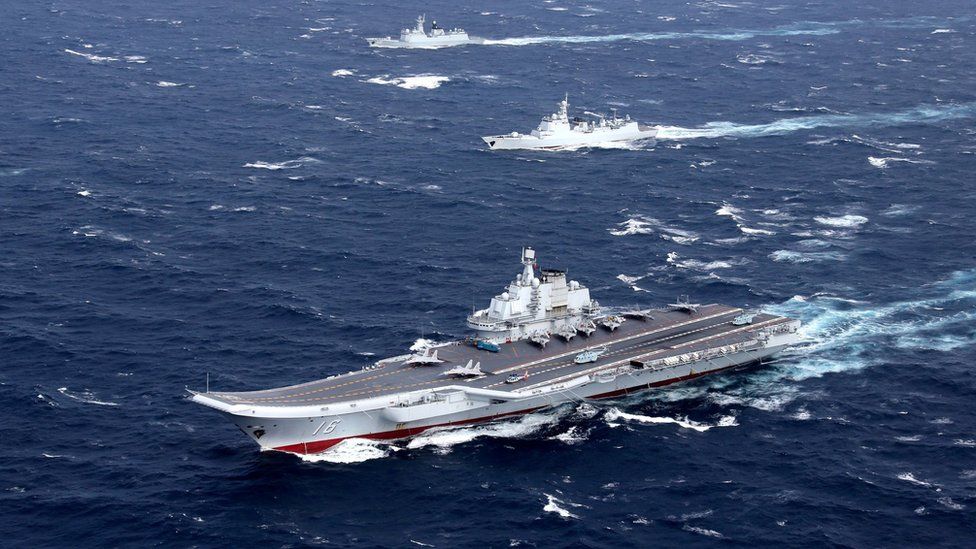 China Aircraft Carrier Crosses Taiwan Strait Amid Tension Bbc News