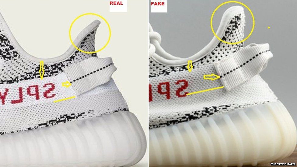 How to spot fake Yeezy trainers - BBC 