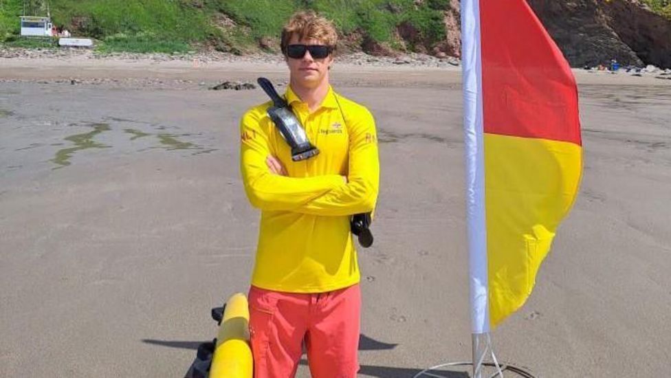 RNLI Lifeguards Rescue Swimmers At Sharrow Point In Whitsand Bay BBC News