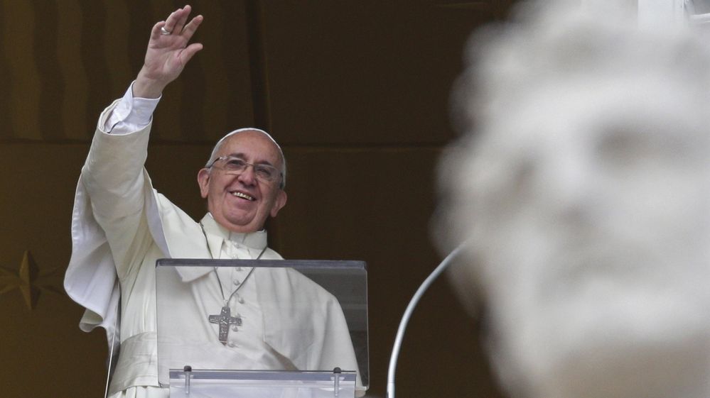 The Pope waving