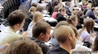 Students attending a university lecture