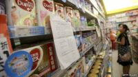 A woman in a supermarket in China